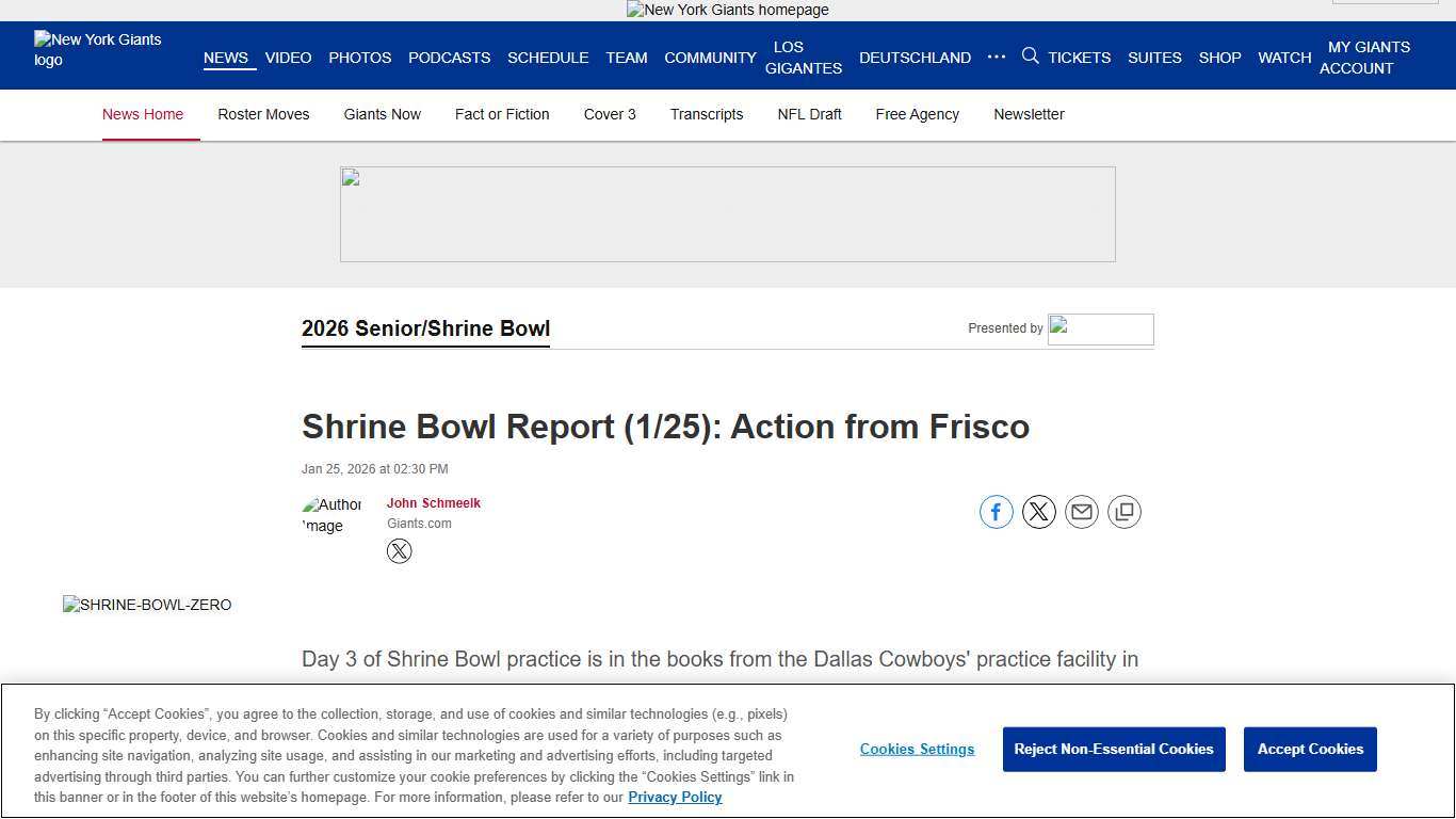Shrine Bowl Report (1/25): Action from Frisco